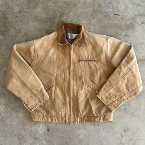 Vintage 80s Carhartt Detroit Work Wear Jacket 6BLJ Blanket Lined Size Large